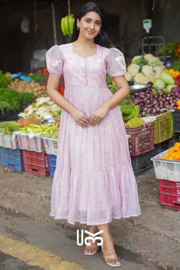 Vaila Drift Kota Doria Midi (Dress) in Pink