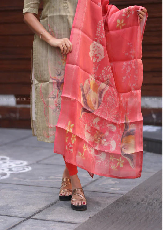 Moonleaf Dew " Top & Dupatta Set