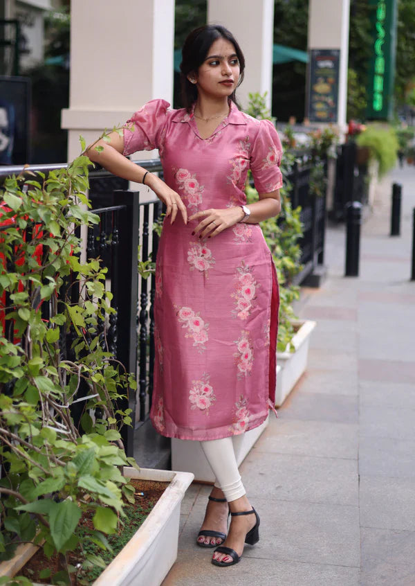 Pink Bloom Kurti